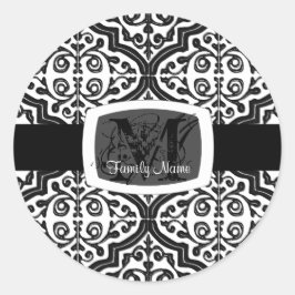 Vintage Patterned Quatrefoil Runder Aufkleber