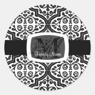 Vintage Patterned Quatrefoil Runder Aufkleber