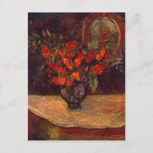 Vintage-Paul-Gauguin-Blumen-Blumen-Rotes-Bouquet Postkarte