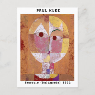Vintage Paul Klee Gesicht Abstrakte Kunst Bauhaus Postkarte
