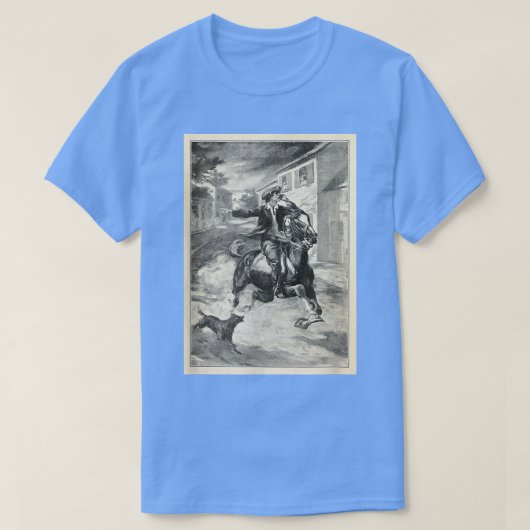 Vintage Paul Revere Mitternachtsfahrt Illustration T-Shirt (Design vorne)