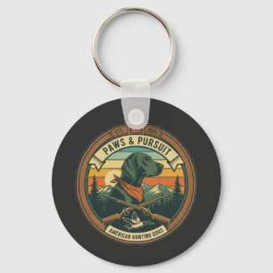 vintage Paws & Pursuit Jagdhund-Logo - Amerikanisc Schlüsselanhänger