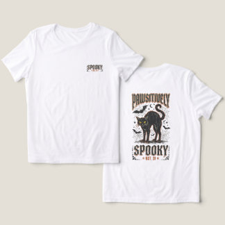 Vintage Pawsitiv Gruselig Schwarze Katze Fledermau Tri-Blend Shirt