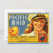 Vintage Pazifische Meerjungfrauen Seefahrer-Postka Postkarte (Vorne/Hinten)