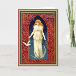 Vintage Peace Angel restaurierte Weihnachtskarte Feiertagskarte