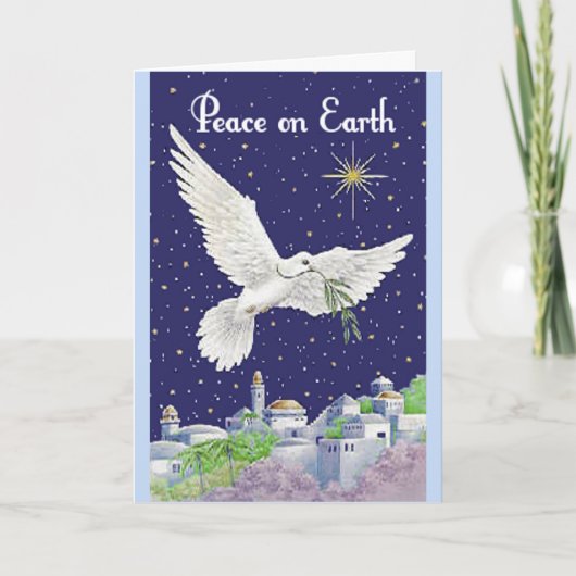 Vintage Peace Dove Weihnachtskarte Feiertagskarte (Vorderseite)