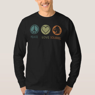 Vintage Peace Liebe Eichhörnchen Hemdshirt Funny E T-Shirt