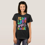 Vintage PEACE LIEBE TECHNOLOGIE Retro Computerunte T-Shirt (Vorne ganz)