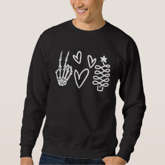 Vintage Peace Love Christmas Matching Santa Xmas H Sweatshirt