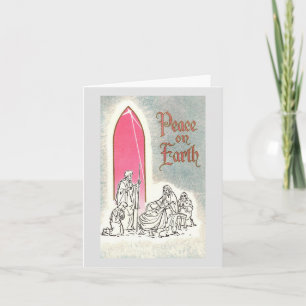 Vintage Peace On Earth Nativity Weihnachtskarte Karte