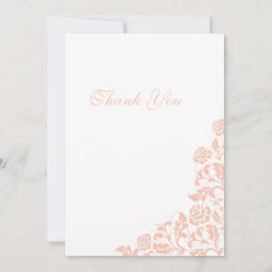 Vintage Peach Floral Rose Hochzeit Dankeskarte