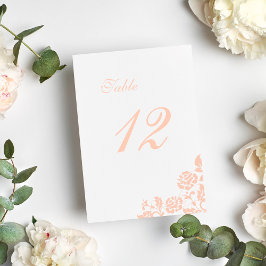 Vintage Peach Floral Rose Hochzeit Tischnummer