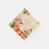 Vintage Peach Garden Botanical Baby Shower Serviette (Ecke)