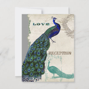 Vintage Peacock 5 - Formal Wedding Invitation Einladung