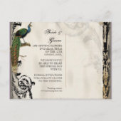 Vintage Peacock 6 - Save the Date Postkarten (Rückseite)