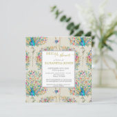 Vintage Peacock Bridal Dusche Einladung (Stehend Vorderseite)