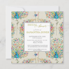 Vintage Peacock Bridal Dusche Einladung
