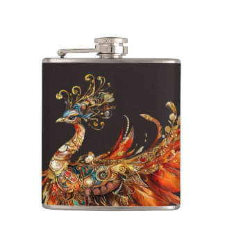 vintage peacock circus carnival entertainment flachmann