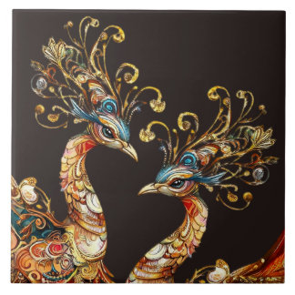 vintage peacock circus carnival entertainment fliese