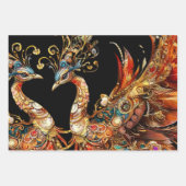 vintage peacock circus carnival entertainment geschenkpapier set (Vorderseite 2)