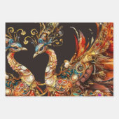 vintage peacock circus carnival entertainment geschenkpapier set (Vorderseite)