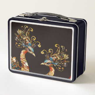 vintage peacock circus carnival entertainment metall brotdose