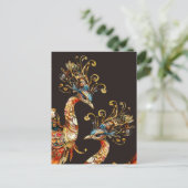 vintage peacock circus carnival entertainment postkarte (Stehend Vorderseite)