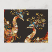 vintage peacock circus carnival entertainment postkarte (Rückseite)