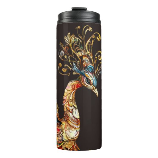 vintage peacock circus carnival entertainment thermosbecher (Vorderseite)