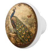 Vintage Peacock Drawer Knob Design  Keramikknauf (Rechts)