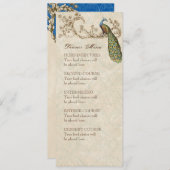 Vintage Peacock & Etchings Wedding Einladung (Vorne/Hinten)