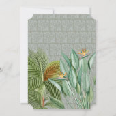 Vintage Peacock Feather Tropical Greenerity Weddin Einladung (Rückseite)