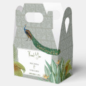 Vintage Peacock Feather Tropical Greenerity Weddin Geschenkschachtel (Geöffnet)