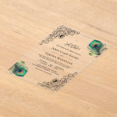 Vintage Peacock Feathers Muslim Wedding Acryleinladungen (Ablage )