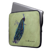 Vintage Peacock Full Feathers on Tattered Lace Laptopschutzhülle (Vorderseite Links)