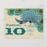 Vintage Peacock Love Bird-Tischnummer
