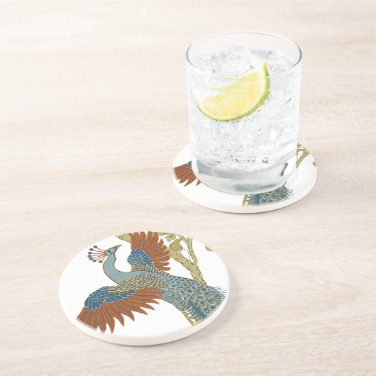 Vintage Peacock-Untersetzer Getränkeuntersetzer (Seite)