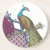 Vintage Peacock-Untersetzer Getränkeuntersetzer (Vorne)