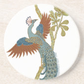 Vintage Peacock-Untersetzer Sandstein Untersetzer (Vorne)