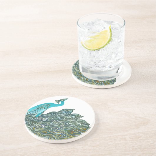 Vintage Peacock-Untersetzer Untersetzer (Seite)