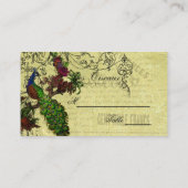 Vintage Peacock Wedding-Platzkarten Platzkarte (Rückseite)