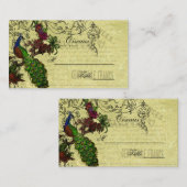Vintage Peacock Wedding-Platzkarten Platzkarte (Vorne/Hinten)