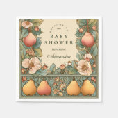 Vintage Pear Garden Botanical Baby Shower Serviette (Vorderseite)
