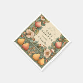 Vintage Pear Garden Botanical Baby Shower Serviette (Ecke)