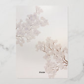 Vintage Pearl Romance Wedding Folieneinladung (Rückseite)