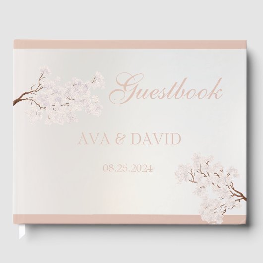 Vintage Pearl Romance Wedding Gästebuch (Vorderseite)