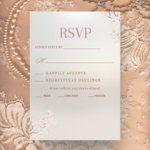 Vintage Pearl Romance Wedding RSVP Card