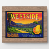 Vintage Pears Fruit Crate Label Tabletop Plaque Fotoplatte (Vorderseite)