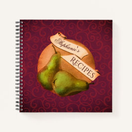 Vintage Pears Retro-Rezept Notizblock