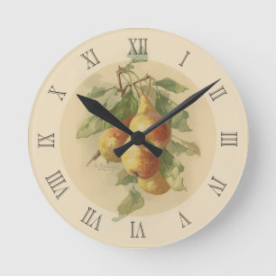 Vintage pears runde wanduhr